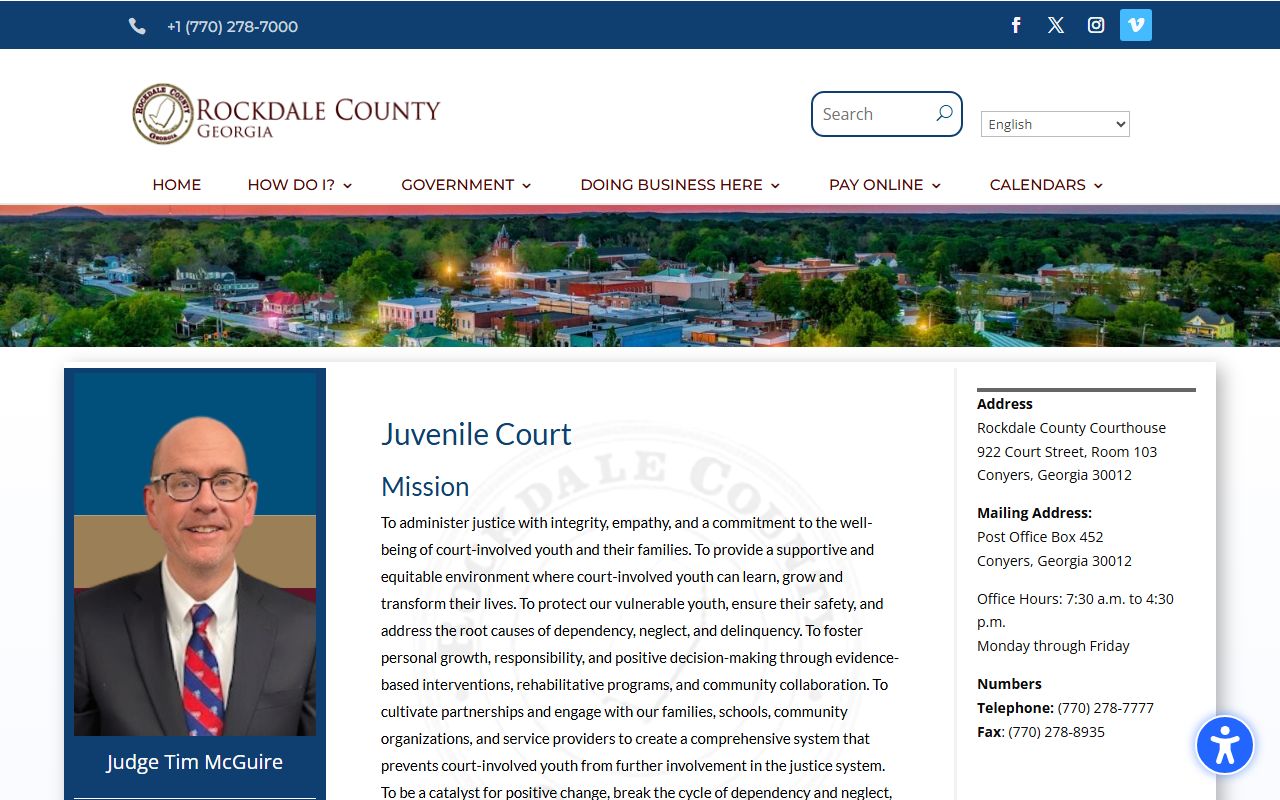 Rockdale County court dockets Juvenile Court page