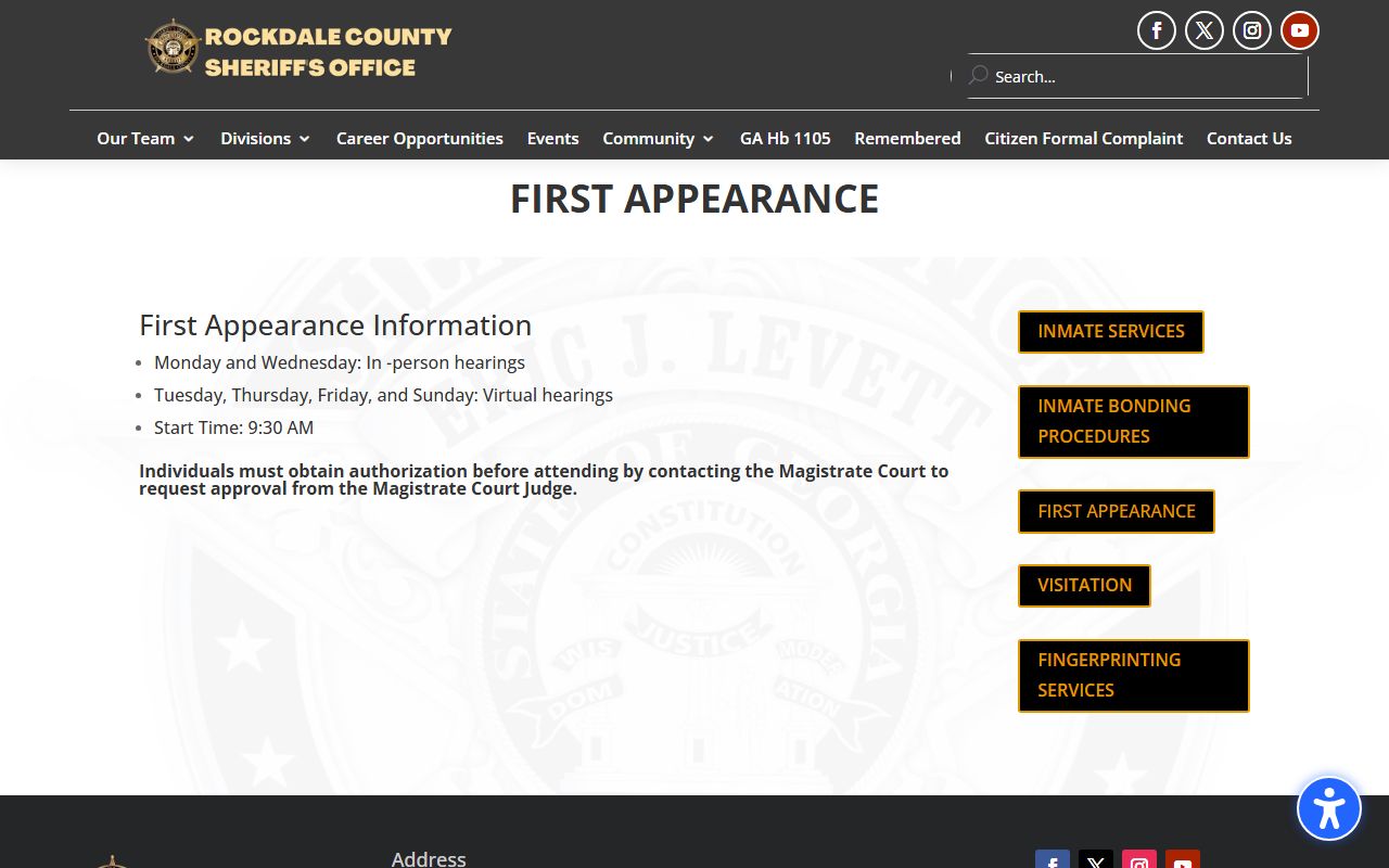 Rockdale County court dockets first appearance schedule