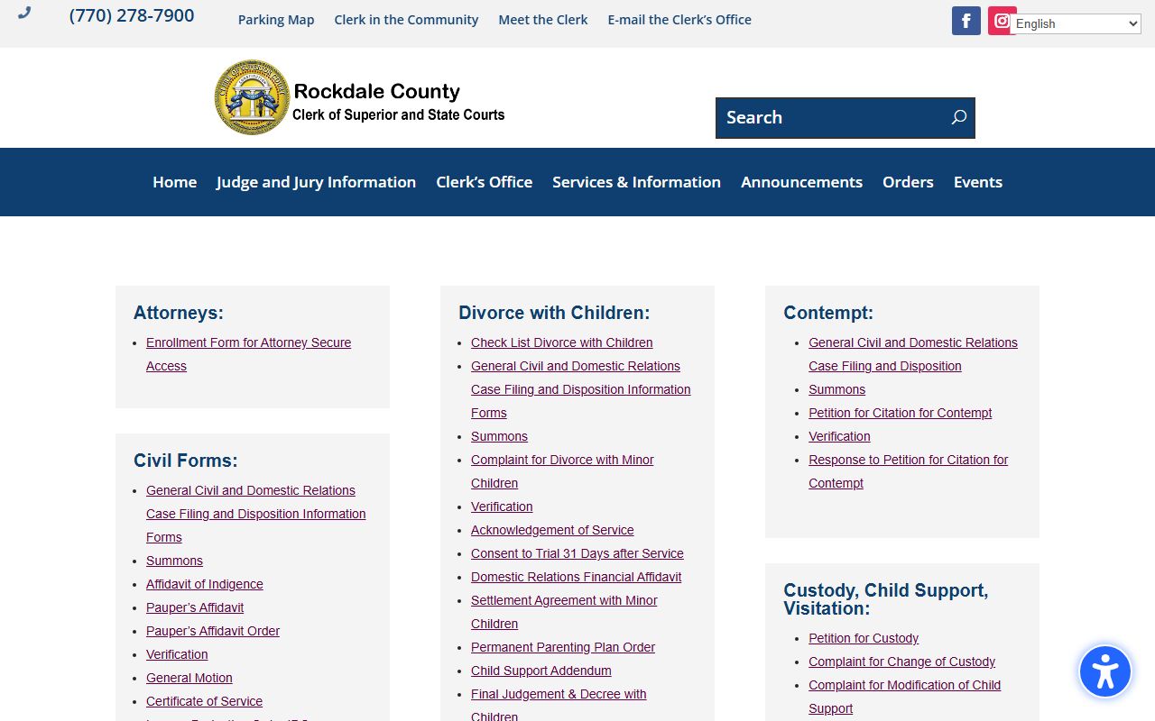 Rockdale County court records Clerk forms library