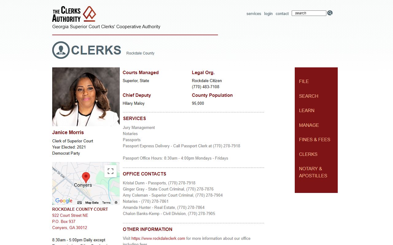 Rockdale County court records GSCCCA clerk profile