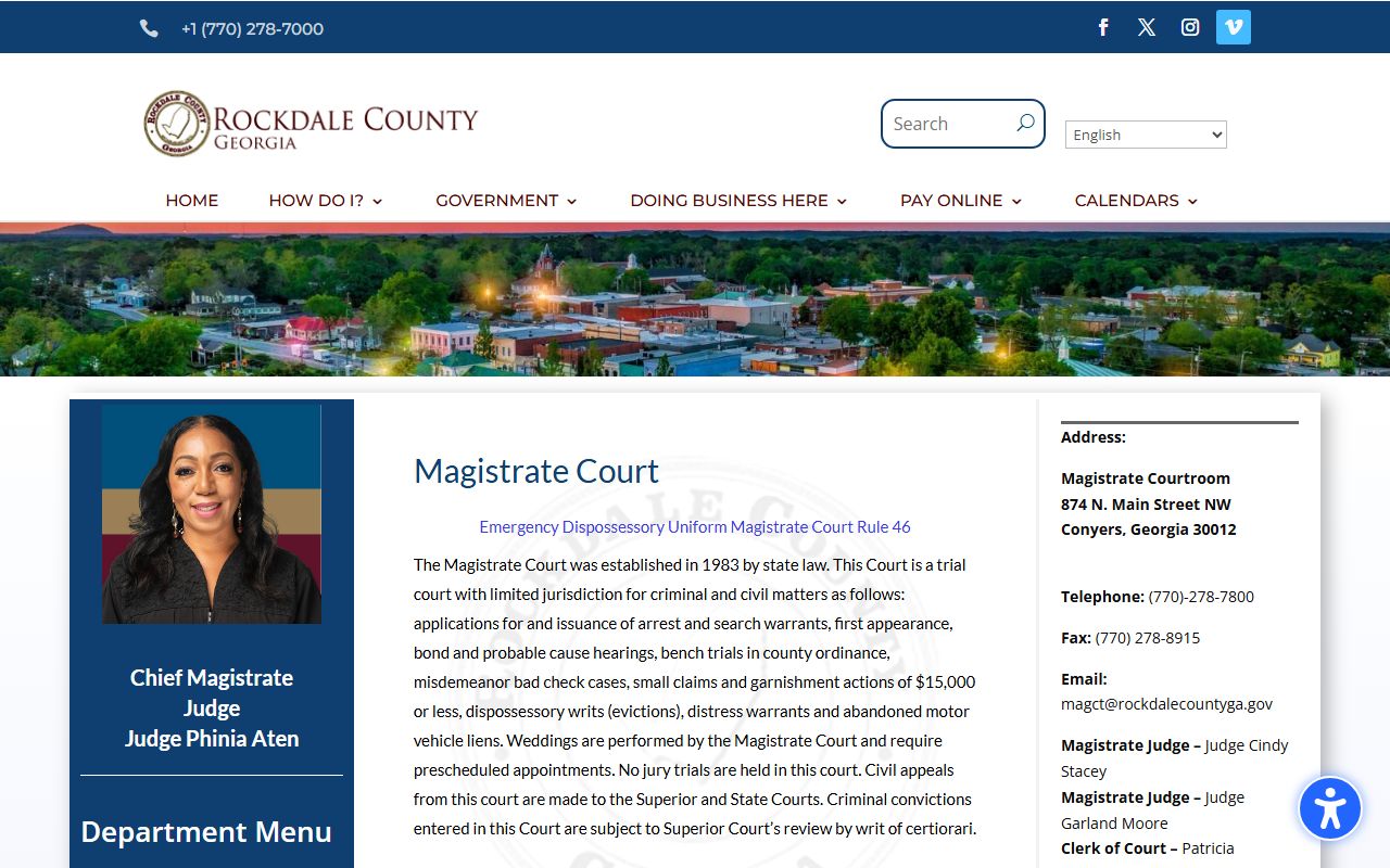 Rockdale County Magistrate Court records information
