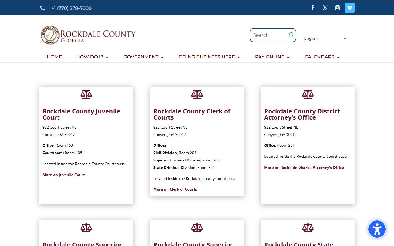 Rockdale County court records court services directory