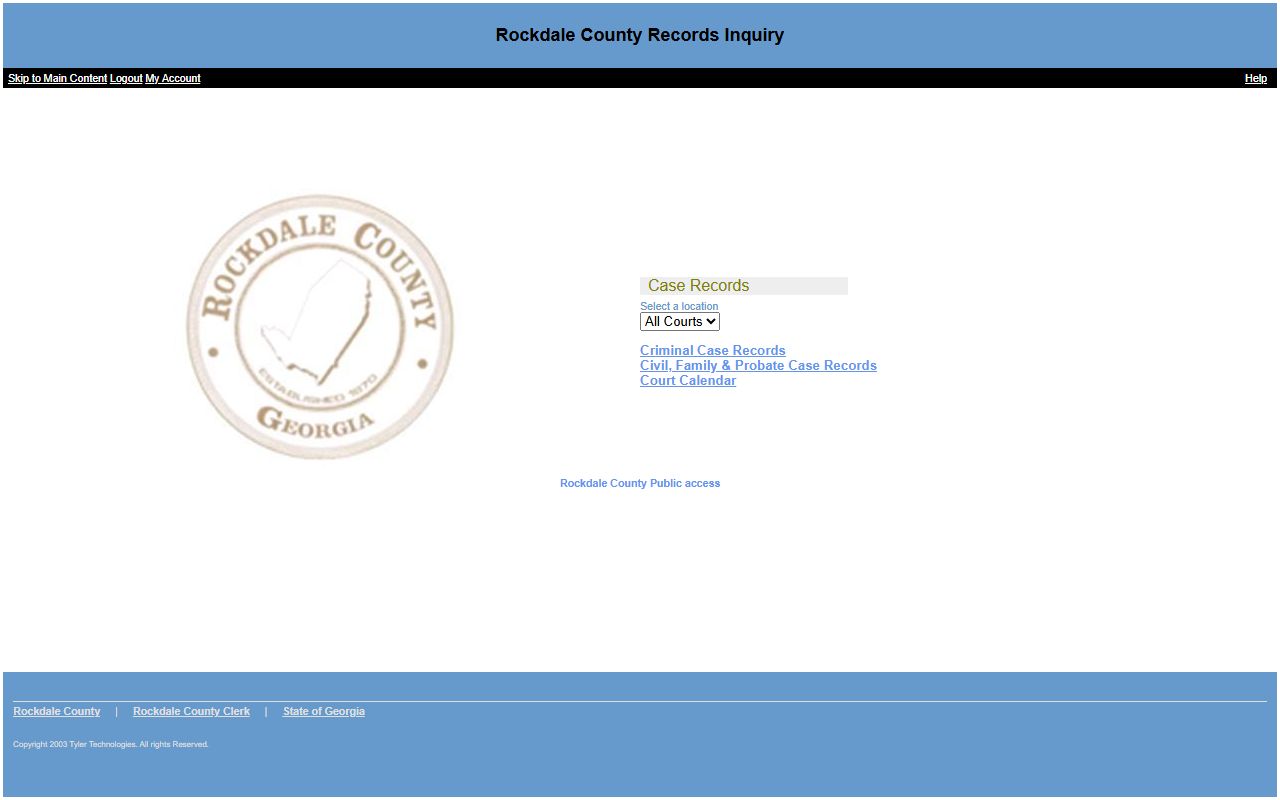 Rockdale County court records legacy Tyler Public Access portal