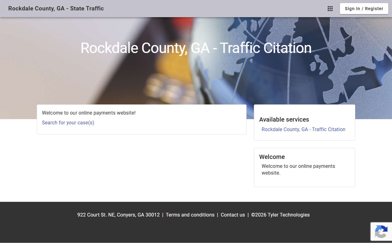 Rockdale County traffic court records citation payment portal